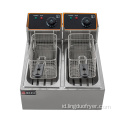 Peralatan Dapur Komersial 4L Dual Cylinder Electric Deep Fryer Dengan Keranjang